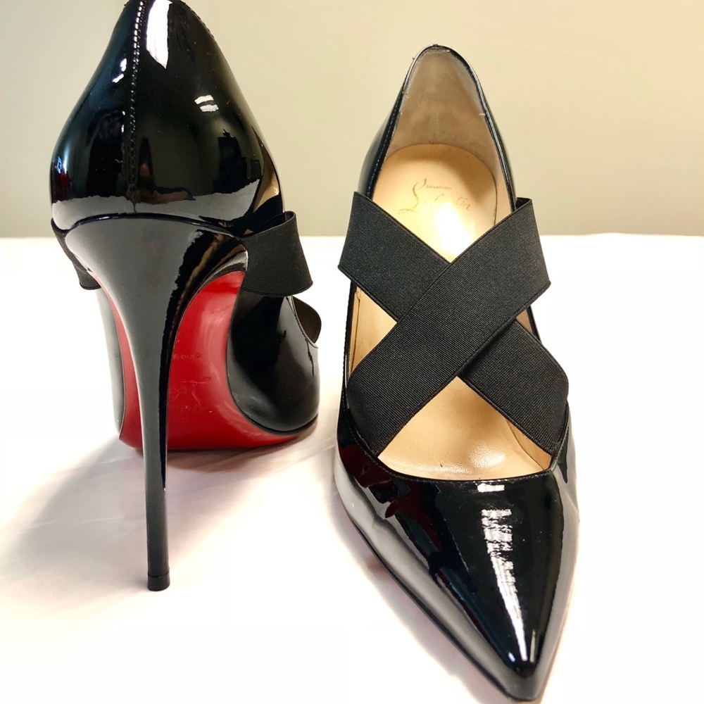 Black cross Christian Louboutin heels